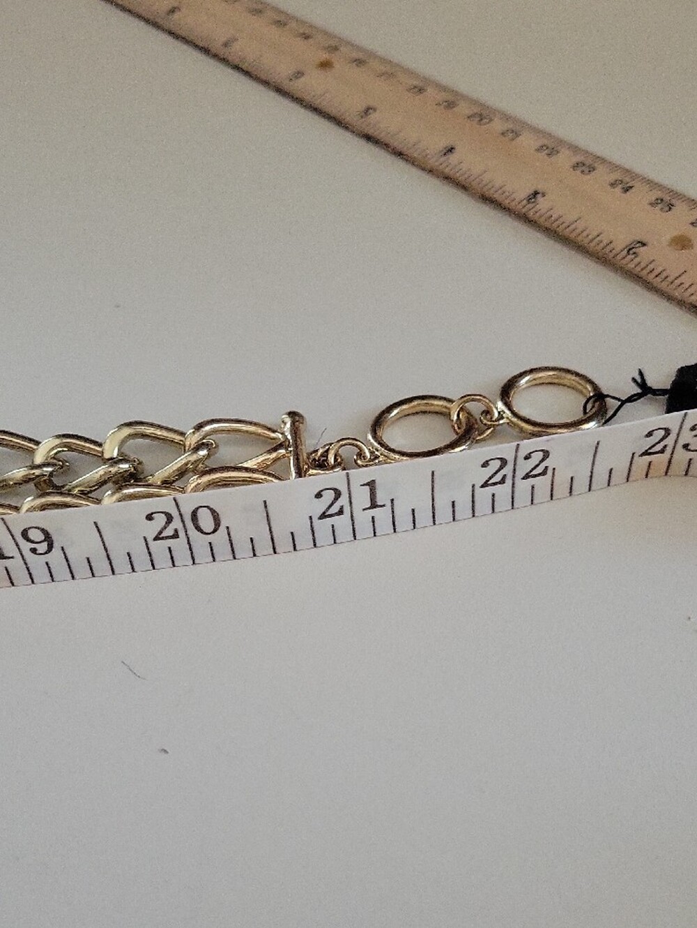 Cache Gold-Tone Double Chain Necklace with Clear Crystals With Matching Bracelet - Picture 10 of 11